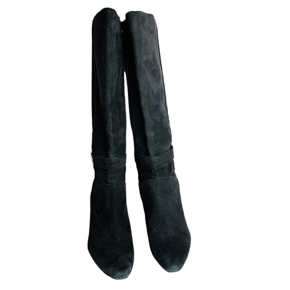 Anne‎ Klein Black Suede Leather Heeled Boots Women's Size 8M - Picture 4 of 10